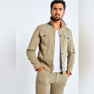 Anatomie Daniel Denim-Style Jacket Khaki Tan XL Performance Stretch Casual